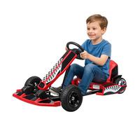 36V Electric Go Kart for Kids, Adjustable Length 32"-44", Drift/Sport Dual Mode, 350W Motor, Max Speed 16MPH, Seatbelt Safety, 85kg Load Capacity, for Kids Ages 5-12 (Red)