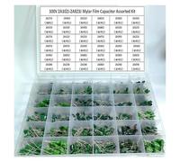 36Values Capacitor Kit 100V 2A102J - 2A823J Polyester Film Capacitor Assorted Kit 0.47nF 0.68nF 1nF 2.2nF Capacitors Box IDGTTLDF