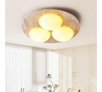 36W/45W Nordic Cream Style Bedroom Ceiling Light Japanese Wabi-Sabi Natural Yellow Cave Stceiling Lamps Creative Vintage B&B Kids Room Study Dining Room Fixtures/35Cm