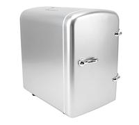 36W 4L Mini Fridge 6 Cans Capacity Small Travel Refrigerator Cooler Warmer Low Noise with DC 12V Car Adapter for Skincare Foods Medications AC100-240V(UK Plug -Sliver)