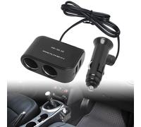 36W Car Cigarette Lighter Splitter 2 Sockets, 12V/24V Universal Double Power Socket Adapter with Dual USB Charger 5V 3.1A for Vehicles, Multi-Socket Fast Charger for Dash Cam, GPS, Phones, Tablets
