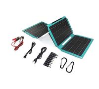 36W Foldable Solar Panel Charger Monocrystalline ETFE Solar Panel, Portable Solar Charger with -Type-C, DC, USB, 3 Outputs for Camping or Hiking, Camera, 12V Battery, Phone, Laptop