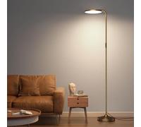 36W LED Floor Lamp, Super Bright Standing Lamp, Modern Stepless Dimmable Torchiere Tall Lamp with Remote Control, 350°Rotating Head Reading Floor Lamp for Living Room, Bedroom, Office - Brown