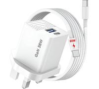 36W Nothing Super Fast USB C Charger For Nothing Phone 3a Lite - Pro/ 2a Plus/CMF 1-2 Pro/ 2a / 2/1 Charger Plug and Cable USB C Charger with 60W Type C Fast charging cable USB C/A UK Mains Adapter
