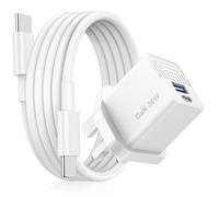 36W Super Fast Charger Plug for Honor X7c/X6b/X6c/X8c, GaN Charger Dual Port USB and Type C Plug Wall Charger Power Adapter with 60W Fast Charger Cable
