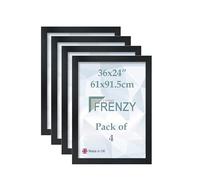 36x24 Inches Black Maxi Poster Frame (Pack of 4) PIcture frame 61 x 91.5cm Large Photo Frame 36 x 24 Inch Picture Frames With Clear Perspex Front & Wall Mounting Black 24" x 36"