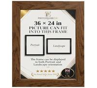 36x24Inch Dark Oak wooden effect Photo/Picture frame Wall Mountable with acrylic display