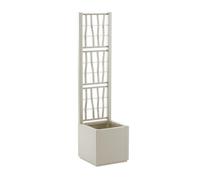 36x36cm Square White Plastic Flower Planter with Integrated Trellis Plant Pot