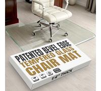 36x46 Tempered Glass Chair Mat for Carpet with Beveled Edge for Carpet & Hardwood Floors - Smooth Glide Office Chair Floor Protector, 1,000 lb Capacity, Clear Heavy-Duty Glass by Clearly Innovative