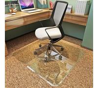 36x46 Tempered Glass Chair Mat with Beveled Edge for Carpet & Hardwood Floors - Smooth Glide Office Chair Floor Protector, 1,000 lb Capacity, Clear Heavy-Duty Glass by Clearly Innovative