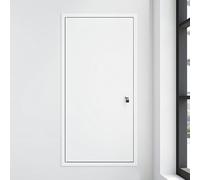 36x48 Inch Tall Plumbing Access Door for Drywall, Lockable Access Panel with Black & White Frame, HVAC & Electrical Maintenance Wall Cover Plate (White, 20x36in)