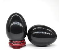 36x50mm Black Obsidian Egg Shaped Stone Healing Natural Crystal Massage Minerale Gemstone Spiritual Decor Collection