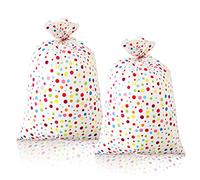 36x56 Inch Large Plastic Gift Bags, 2 Pieces Extra Large Dot Gift Bags, Jumbo Gift Bags Wrapping Present Bags with 2 Red Cord for Baby Shower Birthday Wedding Christmas Engagement Party