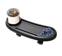 37×15CM Large Capacity Stroller Snack Tray - Adjustable Stroller Tray With 2 Hooks, Reusable Pushchair Cup Holder With Elastic Fixing Strip, Stroller Food Tray For Outdoor Travel