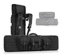 37" 42" 47" 55" Soft Double Rifle Bag, Portable Long Rifle Bag for Pistol Firearm Storage and Transport Tactical Rifle Bag for Hunting Shooting Range(Black,55in/140cm)