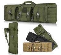 37" 42" 47" 55" Soft Double Rifle Bag, Portable Long Rifle Bag, with Lockable Zipper and Backpack Strap, Rifle Backpack Rifle Bag Gun Case for Outdoor Hunting Shooting(Green,55in/140cm)