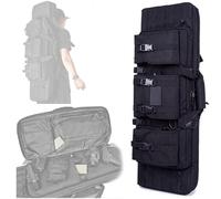 37" 42" 47" 55" Soft Rifle Case Tactical Double Long Gun Bag, Portable Long Rifle Bag for Outdoor Hunting Shooting, Gun Case Storage & Transportation(55in/140cm)