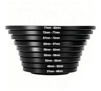 37-82mm Step Up Ring Adapter Filter, Metal Camera Lens Filter Adapter Ring Set Universal Black Stepping Rings Fits 37mm Lens to 82mm UV/CPL/ND Filters (9PCS Step Up Rings(37-82))