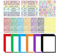 37 Colorful Sheets Science Fair Board Supplies Self Adhesive Presentation Science Subtitles Science Fair Project Titles Personalized Letter Sticker Supplies for Classroom Office