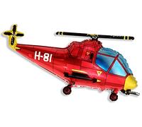 37 Inch Red Helicopter Shaped Foil Balloon
