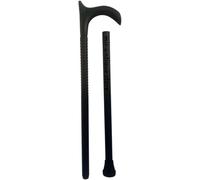 37 Inch Solid Aluminum Tactical Walking Cane Stick in Black, Heavy Duty Walking Stick with V-Curved Handle, Strong & Safe Mobility Support Cane for Men & Women