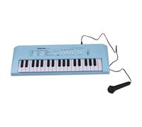 37 Key Electronic Keyboard Piano 4 Tones 4 Rhythms 10 Demos 5 Percussions Single Speaker Musical Instrument with Microphone Dual Power Mode Portable Music Piano Keyboard for (Blue)
