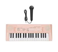 37-Key Electronic Keyboard Piano Support USB Connection With 2 Volume Buttons 16 Demonstration Songs Mini Microphone(Pink)