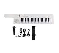 37 Key Keyboard Piano with Microphone ,Slimline and Super compact Portable Guitar Electronic Organ Mini Keytar Beginners Education Musical Instrument(BF 3755 white)