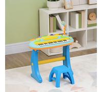 AIYAPLAY Kids Piano, 37 Keys Electronic Keyboard, Children Grand Piano with Microphone, Stool, LED Light, Record & Play Function, Musical Instrument for Kids Ages 3-6 Years, Blue