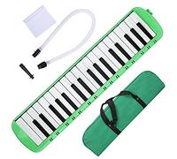 37 - Key Melodica Portable Wind Musical Instrument, ABS Keyboard for Beginner and Professional Training, with Blowpipe and Mouthpiece for Kids Adults Students (Green)