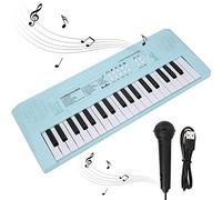37 Keys Electronic Piano, BF-3738 Electric Organ Music Keyboard with Microphone and USB Power Cord for Begginers Education Instrument(Blue)