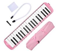 37 Keys Melodica Keyboard Wind Instrument for Beginner Professional Training, ABS Material (Pink)