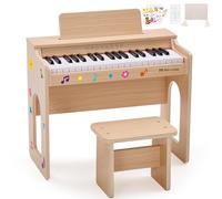 37 Keys Wood Digital Piano Keyboard for Kids with Bench | Musical piano toy includes Song Book, DIY Stickers, Cover, Education Creative Musical Instruments Toy for Boys & Grils Gifts