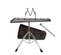 37 Note Glockenspiel Xylophone Wooden Frame Aluminum Bars Educational Percussion Musical Instrument with Adjustable Stand Mallets and Carrying Bag
