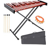 37 Note Xylophone Professional Wooden Glockenspiel Xylophone With Height Adjustable Stand,4 Mallets,Hand Bell and Carry Bag (40.6 inch)