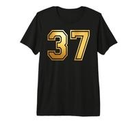 37 Number Thirty-Seven Team Sports Graphic Varsity Matching Premium T-Shirt