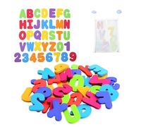 37 PCS Bath Letters and Numbers with Mesh Storage Bag, Foam Bath Toys for Toddlers, Reusable Soft Foam Pieces with Mesh Storage Bag, for Toddlers to Learn The Educational Baths Toys