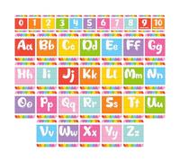 37 PCS Educational Cards, Laminated Water/Tear Proof Preschool Learning Posters include Alphabet Numbers Colors Bohemian Style, Kindergarten Preschool Early Education Cards Home Classroom Decorations