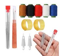 37 PCS Sewing Tool Set, Needle and Thread Kit with Needle Threaders Thimbles & Snips, Steel Sewing Needles for Home Hand Stitch & Craft Repairs, Multi-Purpose Sew Repair Tools, Hand Sewing Gifts