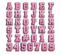 37 Pcs Shoe Charms for Clogs, Letter A - Z and Numbers 0-9 for Crocs Decoration, PVC Decoration Charms for Girls Boys Women, Black Pink