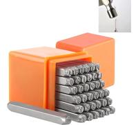 37 Pieces Letter Number Stamps Punch Set, 3mm Metal Stamping Kit with Case, A-Z, &, 0-9, Heart Punch Press Tool, Steel Number Alphabet Stamp for DIY Carving Embossing on Jewellery,Plastic,Wood,Leather