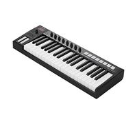 37 Portable USB Midi Controller Midi Keyboard 37 Semi-Weighted Keys 8 RGB Backlit Trigger Pads Led Electronic Organ (Color : Silver) (Black)