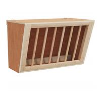 vidaXL Brown Rabbit Hay Feeder - Durable Untreated Solid Fir Wood Feeding Rack - Ideal for Rabbits, Guinea Pigs, Chinchillas - 37x18.5x23 cm - Wall Mountable