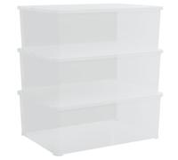 VidaXL Plastic Storage Boxes 3 Pieces 10L Stackable, Clear