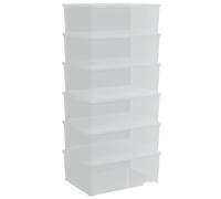 vidaXL Plastic Storage Boxes 6 pcs, Storage Container with Lid, Toy Box for Living Room Garage Basement, Stackable Storage Box, 10 L Stackable