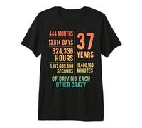 37 Years Married Funny 37th Wedding Anniversary Premium T-Shirt