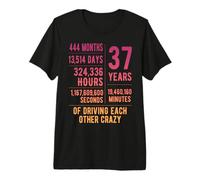 37 Years Married Funny 37th Wedding Anniversary Premium T-Shirt