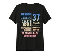 37 Years Married Funny 37th Wedding Anniversary Premium T-Shirt
