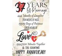 37 Years Of Marriage: Funny 37th couple wedding anniversary gift for both, her and him, lined Notebook, 100 pages, 6 in x 9 in (15.2 x 22.9 cm)