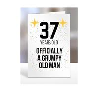 37 Years Old, Officially a Grumpy Old Man Card, Funny, Joke, Gift, 37th Happy Birthday, Presents for, Dad, Daddy, Grandad, Husband, Uncle, Him, Male, A5-164_9